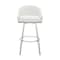 Armen Living Noran Swivel Bar Stool in Brushed Stainless Steel with White Faux Leather 840254335691 - alternate 9